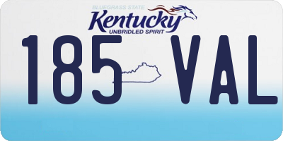 KY license plate 185VAL
