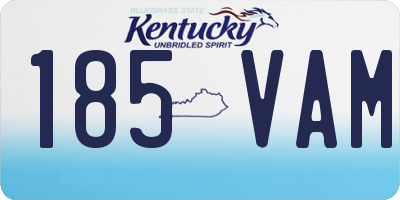 KY license plate 185VAM