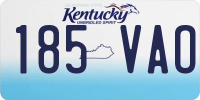 KY license plate 185VAO