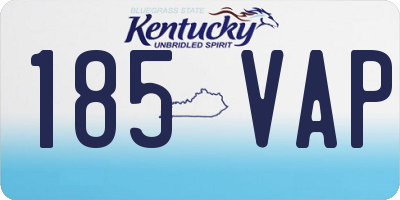 KY license plate 185VAP