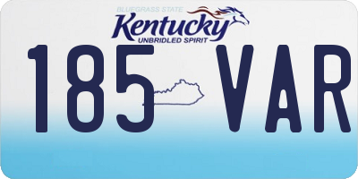 KY license plate 185VAR