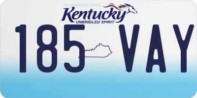 KY license plate 185VAY