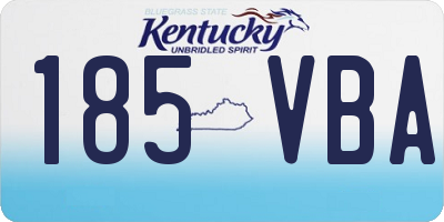 KY license plate 185VBA