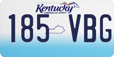 KY license plate 185VBG