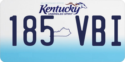 KY license plate 185VBI