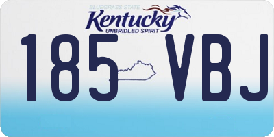 KY license plate 185VBJ