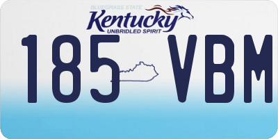 KY license plate 185VBM