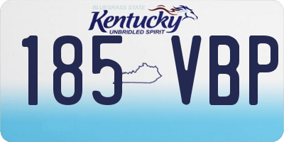 KY license plate 185VBP