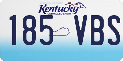 KY license plate 185VBS