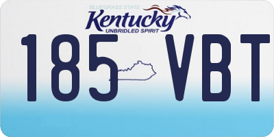 KY license plate 185VBT