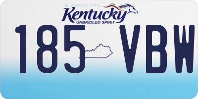 KY license plate 185VBW