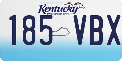 KY license plate 185VBX