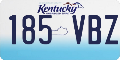 KY license plate 185VBZ