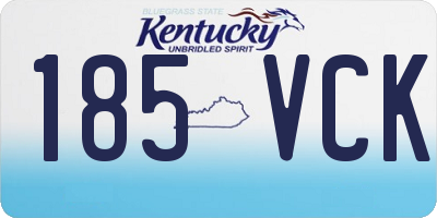 KY license plate 185VCK