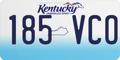 KY license plate 185VCO