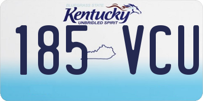KY license plate 185VCU