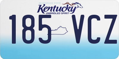 KY license plate 185VCZ