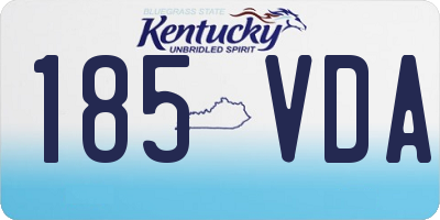 KY license plate 185VDA