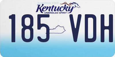 KY license plate 185VDH