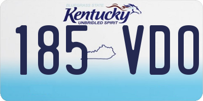 KY license plate 185VDO