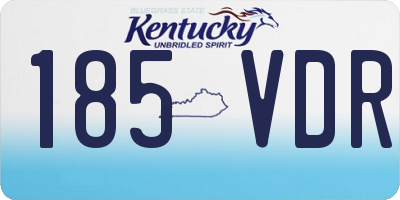 KY license plate 185VDR