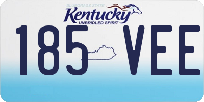 KY license plate 185VEE