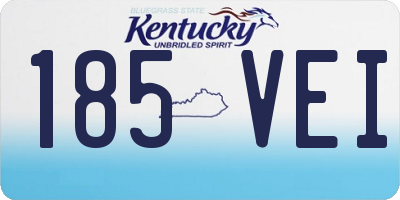 KY license plate 185VEI