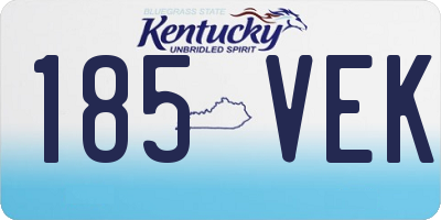 KY license plate 185VEK