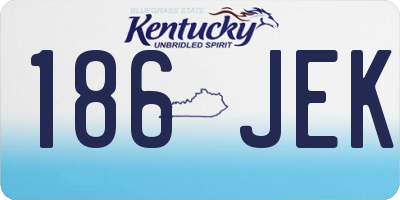 KY license plate 186JEK