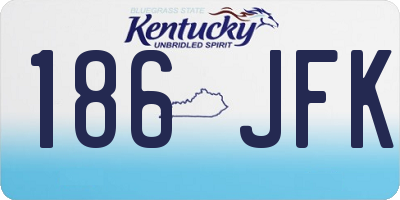 KY license plate 186JFK