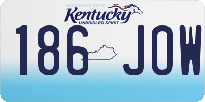 KY license plate 186JOW