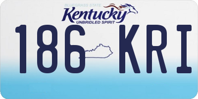 KY license plate 186KRI