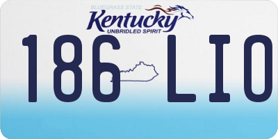 KY license plate 186LIO