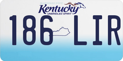 KY license plate 186LIR