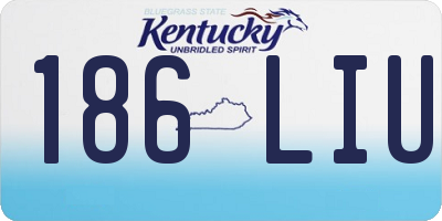 KY license plate 186LIU