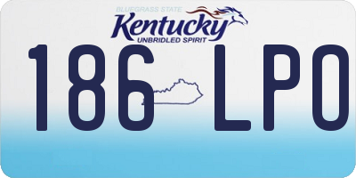 KY license plate 186LPO