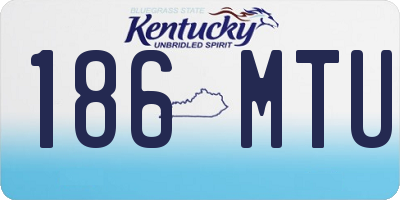 KY license plate 186MTU