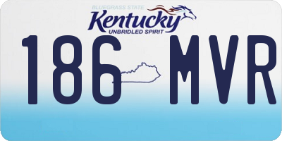 KY license plate 186MVR
