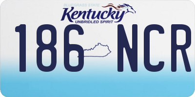 KY license plate 186NCR