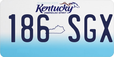 KY license plate 186SGX
