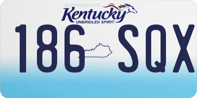 KY license plate 186SQX