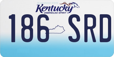 KY license plate 186SRD