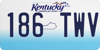 KY license plate 186TWV