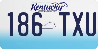 KY license plate 186TXU