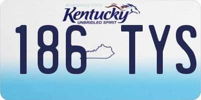 KY license plate 186TYS