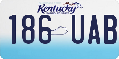 KY license plate 186UAB