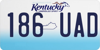 KY license plate 186UAD