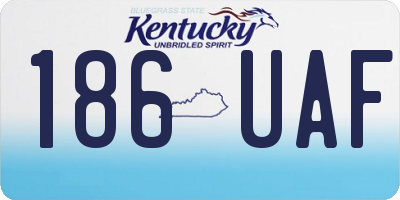 KY license plate 186UAF