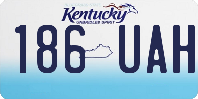 KY license plate 186UAH