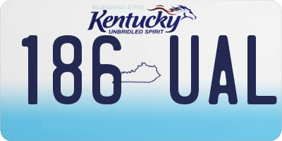KY license plate 186UAL